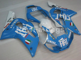 Blue and White FIAT - YZF-R6 98-02 Fairing Kit Vehicles & Parts > Vehicle Parts & Accessories > Motor Vehicle Parts >