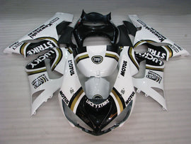 Black and White Lucky Strike - NINJA ZX-6R 05-06 Fairing Kit