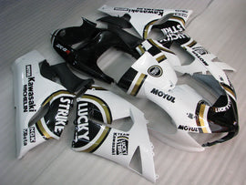 Black and White Lucky Strike - NINJA ZX-6R 05-06 Fairing Kit