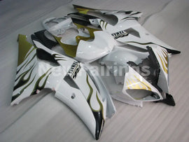White and Golden Flame - YZF-R6 08-16 Fairing Kit Vehicles & Parts > Vehicle Parts & Accessories > Motor Vehicle Parts