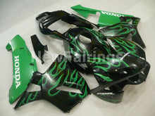 Cargar imagen en el visor de la galería, Black and Green Flame - CBR600RR 03-04 Fairing Kit -