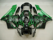 Cargar imagen en el visor de la galería, Black and Green Flame - CBR600RR 03-04 Fairing Kit -