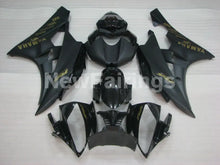 Cargar imagen en el visor de la galería, Black and Matte Black with Gold Stickers Factory Style - YZF-R6 06-07 Fairing Kit Vehicles &amp; Parts &gt; Vehicle Parts &amp;