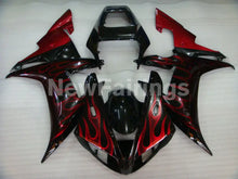 Cargar imagen en el visor de la galería, Black and Red Flame - YZF-R1 02-03 Fairing Kit - Vehicles &amp;