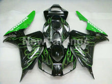 Cargar imagen en el visor de la galería, Black and Green Flame - CBR1000RR 06-07 Fairing Kit -