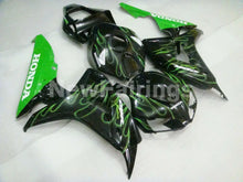 Cargar imagen en el visor de la galería, Black and Green Flame - CBR1000RR 06-07 Fairing Kit -