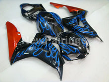 Cargar imagen en el visor de la galería, Black Orange and Blue Flame - CBR1000RR 06-07 Fairing Kit -