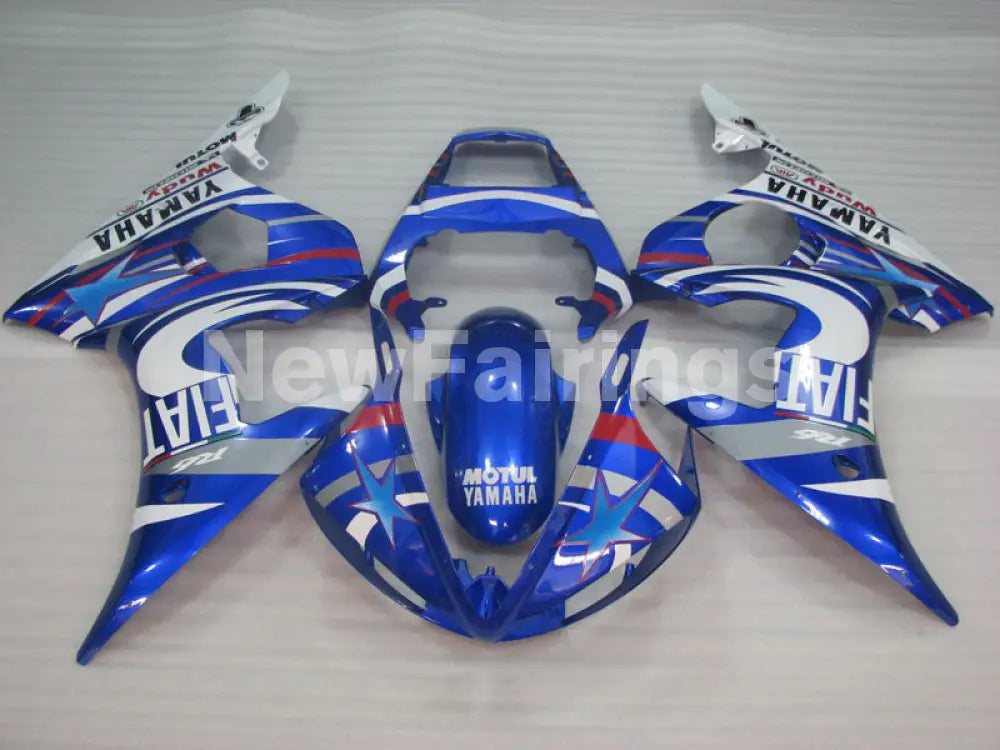 Blue and White FIAT - YZF-R6 03-04 Fairing Kit Vehicles & Parts > Vehicle Parts & Accessories > Motor Vehicle Parts >