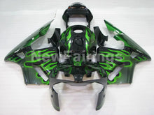 Cargar imagen en el visor de la galería, Green and Black Flame - CBR600RR 03-04 Fairing Kit -