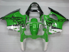 Green and Black Flame NINJA ZX 6R 00 02 Fairing Kit