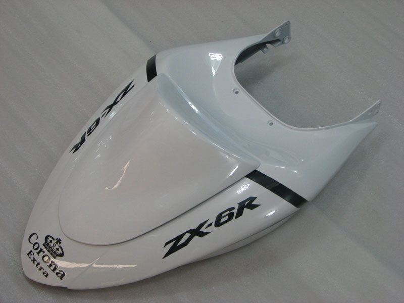 White and Black Corona - NINJA ZX-6R 05-06 Fairing Kit