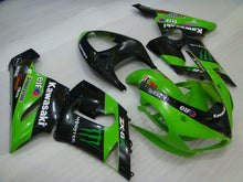 Cargar imagen en el visor de la galería, Green and Black Monster - NINJA ZX-6R 05-06 Fairing Kit