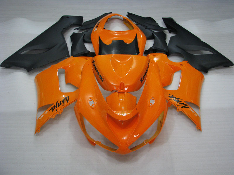 Orange and Matte Black Factory Style - NINJA ZX-6R 05-06 Fairing Kit