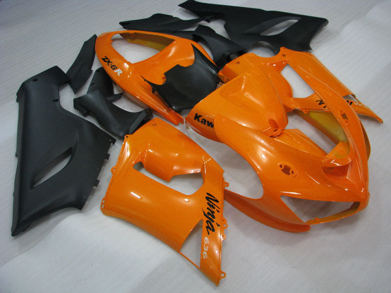 Orange and Matte Black Factory Style - NINJA ZX-6R 05-06 Fairing Kit