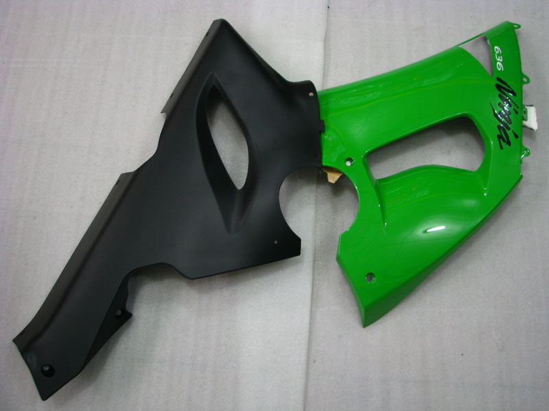 Green and Matte Black Factory Style - NINJA ZX-6R 05-06 Fairing Kit