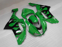Cargar imagen en el visor de la galería, Green and Black Flame - NINJA ZX-6R 07-08 Fairing Kit