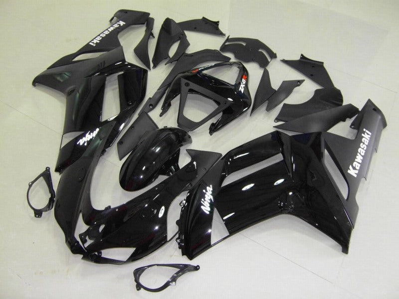 Black and Matte Black Factory Style - NINJA ZX-6R 07-08 Fairing Kit