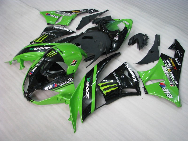 Green and Black Monster - NINJA ZX-6R 09-12 Fairing Kit