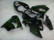 Cargar imagen en el visor de la galería, Black with Green Flame - NINJA ZX-9R 00-01 Fairing Kit