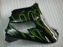 Cargar imagen en el visor de la galería, Black with Green Flame - NINJA ZX-9R 00-01 Fairing Kit
