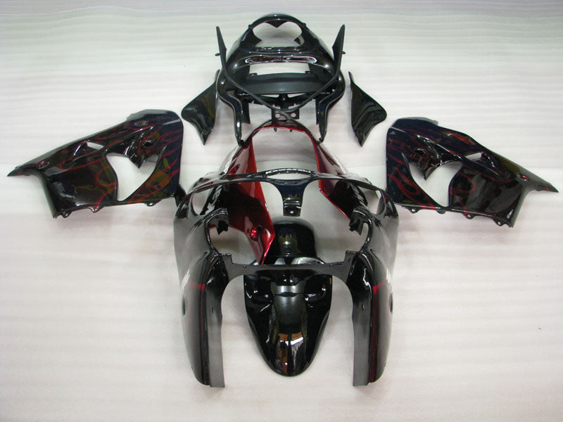 Black with Red Flame - NINJA ZX-9R 00-01 Fairing Kit