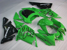 Cargar imagen en el visor de la galería, Green and Black Flame - NINJA ZX-10R 04-05 Fairing Kit