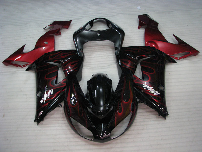 Black Red Flame - NINJA ZX-10R 06-07 Fairing Kit