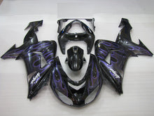 Cargar imagen en el visor de la galería, Black and Purple Flame - NINJA ZX-10R 06-07 Fairing Kit