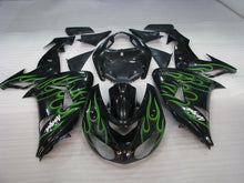 Cargar imagen en el visor de la galería, Black and Green Flame - NINJA ZX-10R 06-07 Fairing Kit
