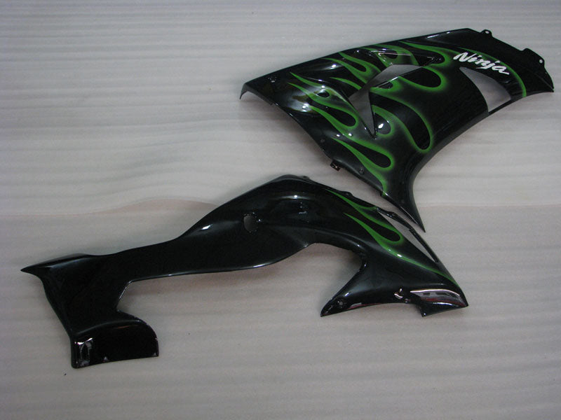 Black and Green Flame - NINJA ZX-10R 06-07 Fairing Kit