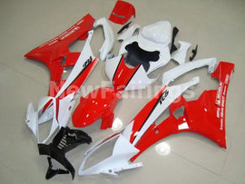 Red and White Black Factory Style - YZF-R6 06-07 Fairing Kit Vehicles & Parts > Vehicle Parts & Accessories > Motor