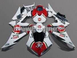 Red and White Lucky Strike - YZF-R6 08-16 Fairing Kit Vehicles & Parts > Vehicle Parts & Accessories > Motor Vehicle