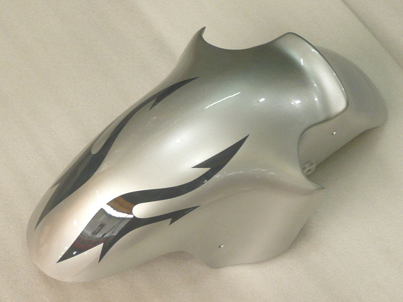 Silver and Black Flame - NINJA ZX-12R 02-04 Fairing Kit