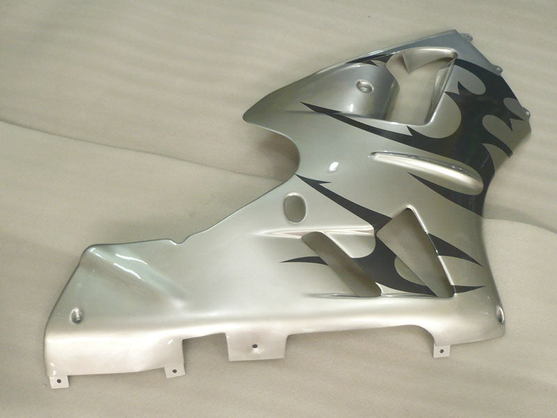 Silver and Black Flame - NINJA ZX-12R 02-04 Fairing Kit