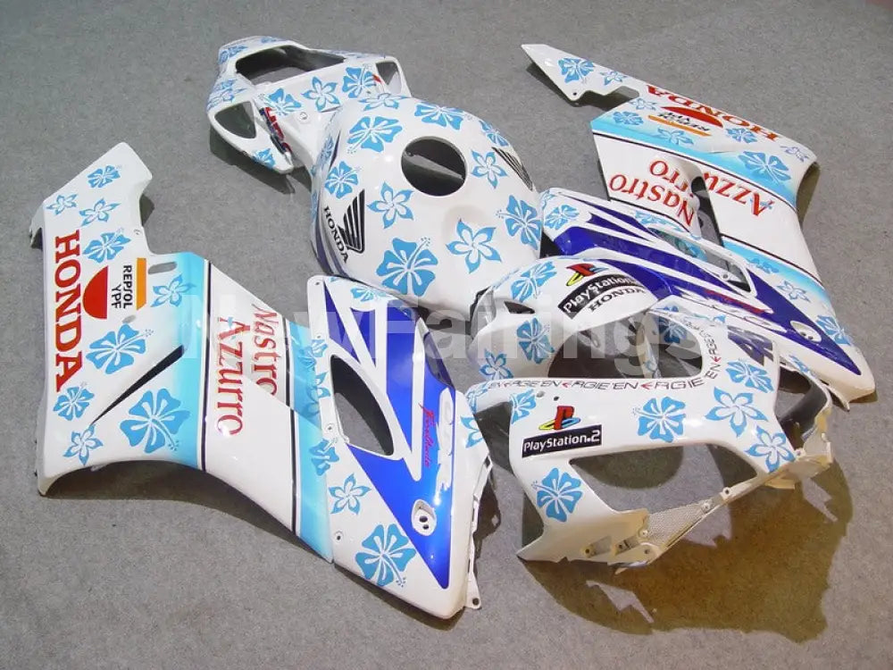 White and Blue Nastro Azzurro - CBR1000RR 04-05 Fairing Kit