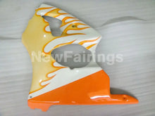 Cargar imagen en el visor de la galería, White and Orange Flame NINJA ZX 6R 00 02 Fairing Kit