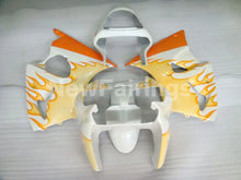 Cargar imagen en el visor de la galería, White and Orange Flame NINJA ZX 6R 00 02 Fairing Kit